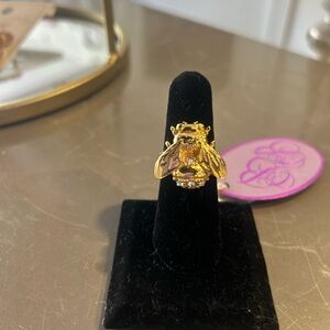 Cristina Sabatini 24K Gold Overlay Bee Cocktail Ring - Size: Adjustable